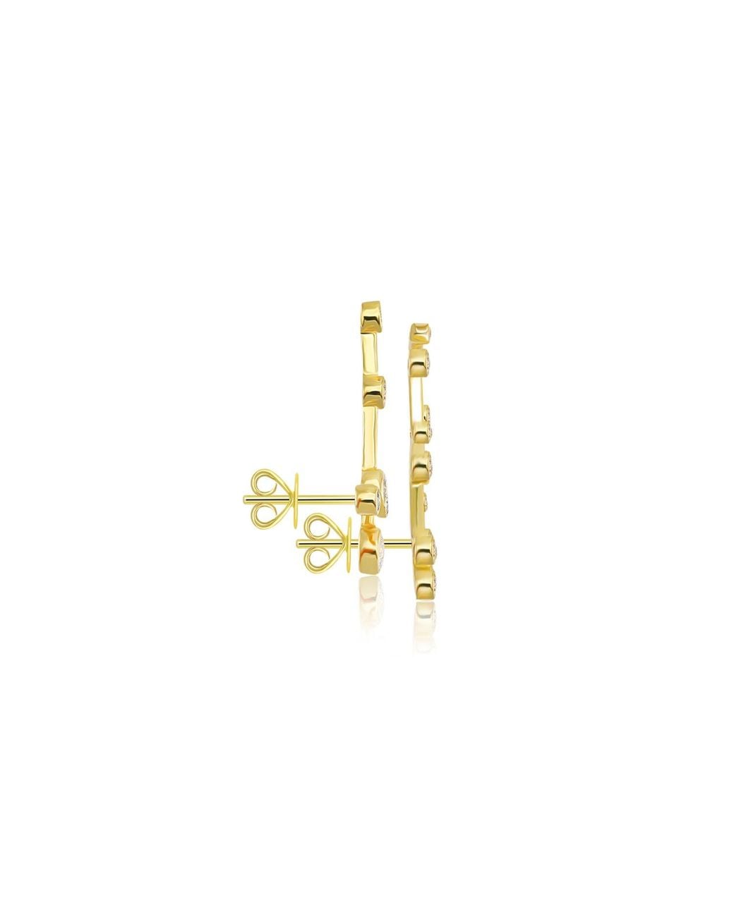 Genevieve Collection Metallic Gemini Zodiac Constellation Earing 18K & Diamond