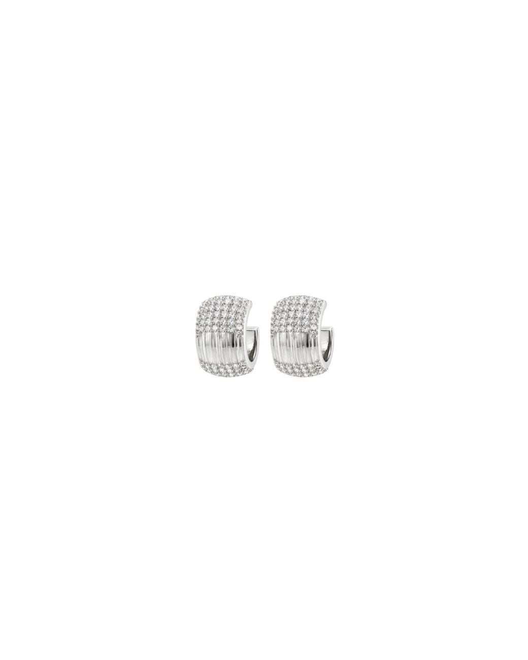 Uchi and Soto White Enso Stone Hoop Earrings