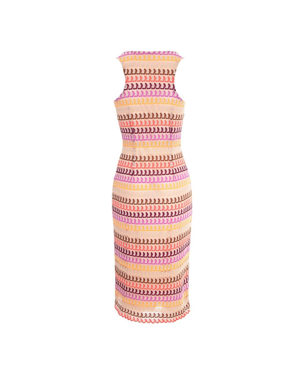 AVENUE No.29 Pink Cutout Bodycon Midi Lace Dress