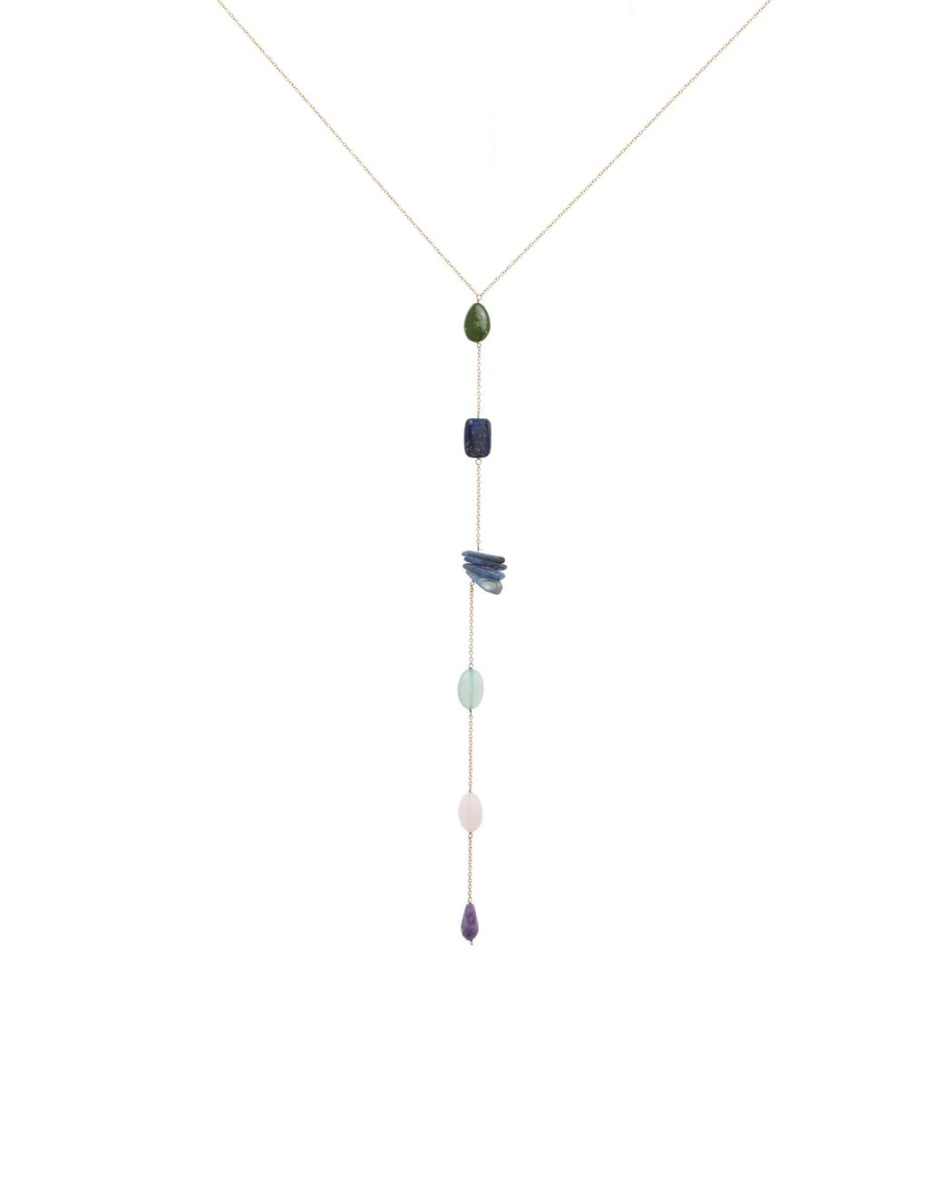 Lavani Jewels White Multicolored Stone Necklace Nausis