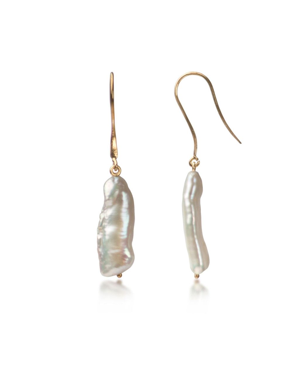 The Jewellery Store London Metallic Thick Biwa Pearl Earrings