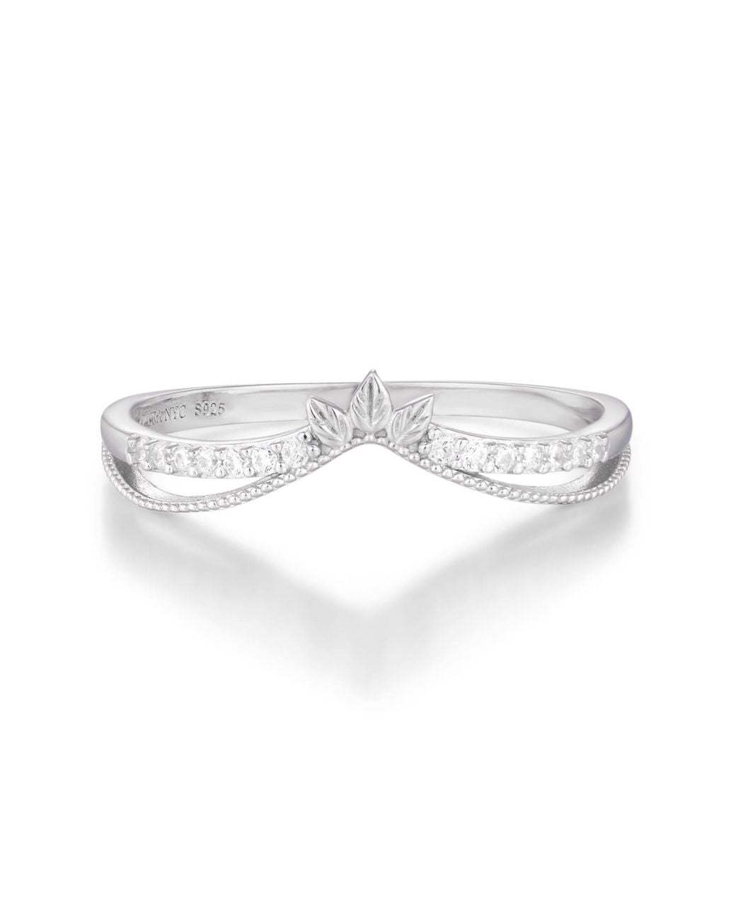 Azura Jewelry New York White Abloom B Stacking Ring Vermeil