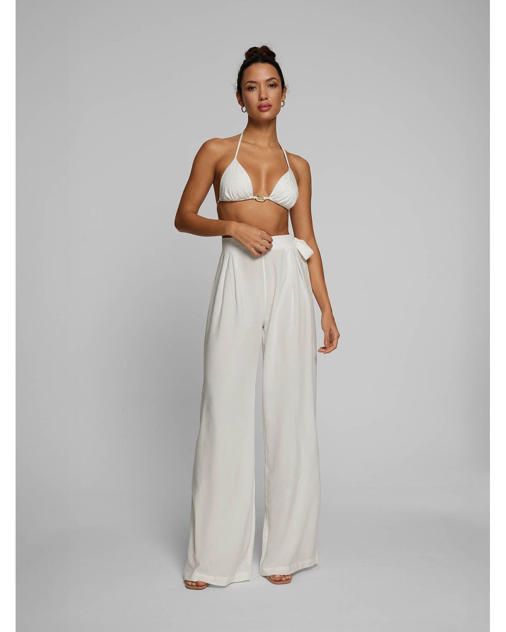 Baíah White Santai Relaxed Trouser