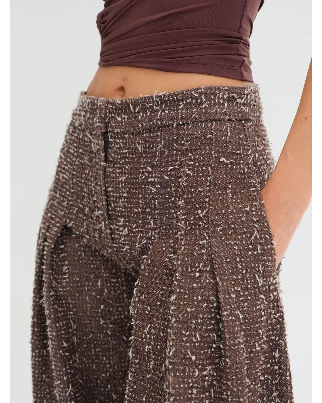 Sélone Brown Nara Textured Denim Trousers
