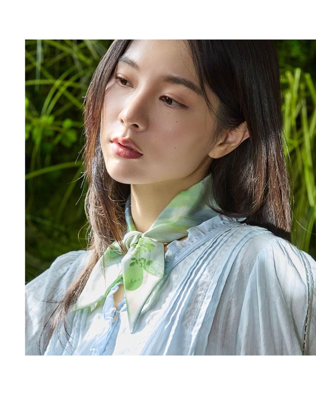 Ana Maison Green Drifting Sunlight Twilly Scarf