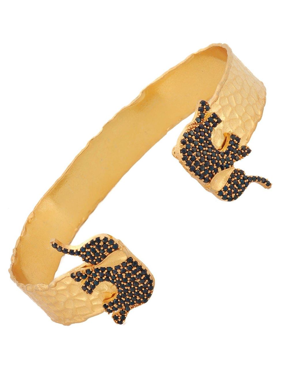 Ebru Jewelry Metallic Guardian Elephant Cuff Bracelet