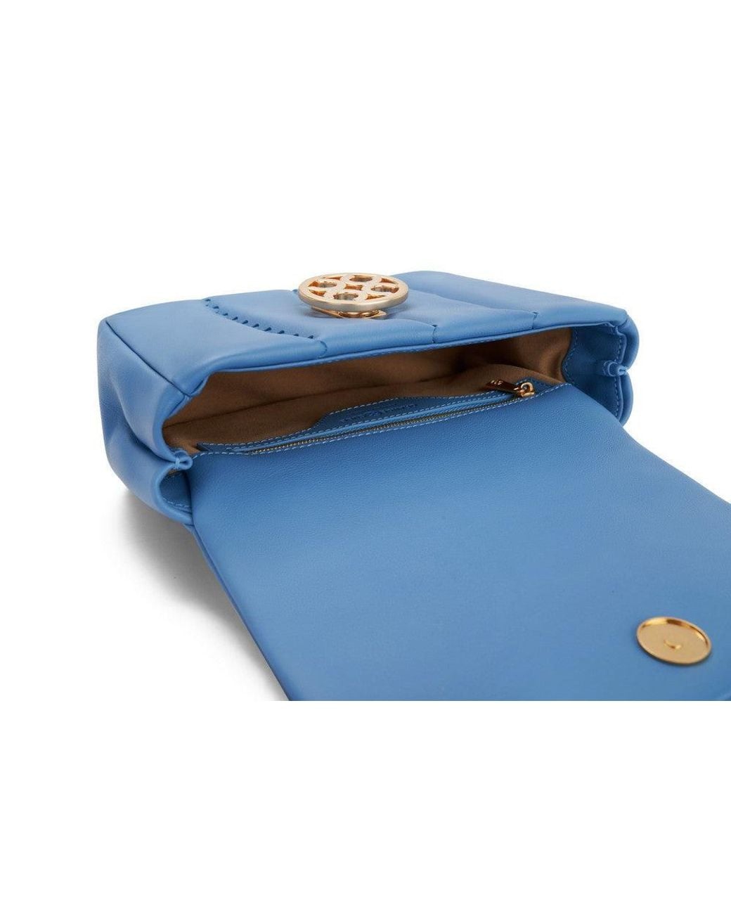 Orange Cube Blue Square Stitch Flap Bag