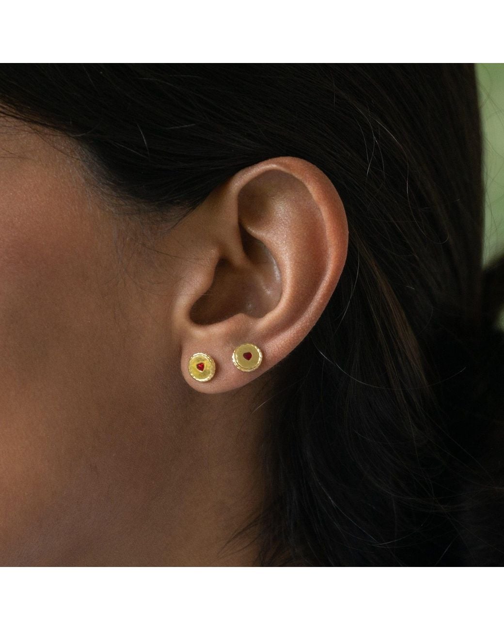 Lily Charmed Pink Plated Jammie Dodger Stud Earrings