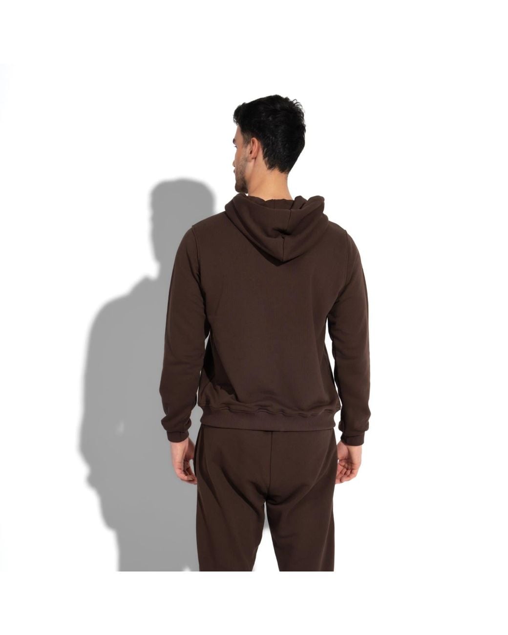 Maison Tangerine Brown Tobacco Premium Cotton Sweatshirt & Joggers Tracksuit Set For