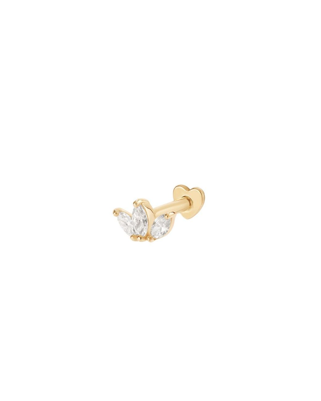 Vanhi Metallic 14K Solid Lab-Grown Diamond Lotus Flat Back Stud