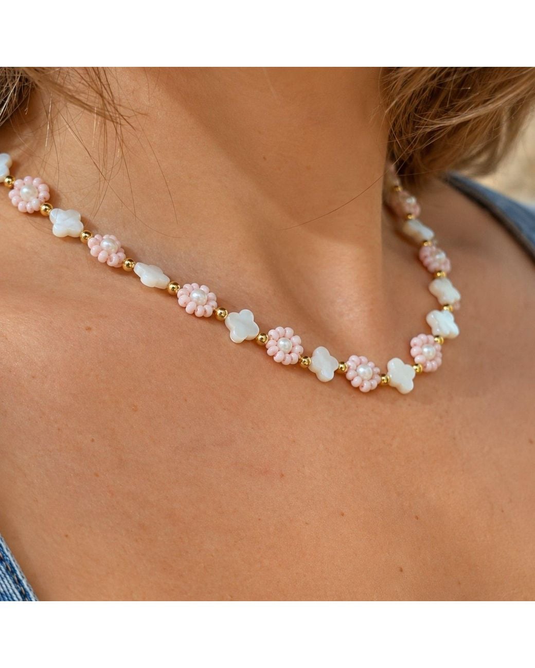 Lalinde Metallic Blossom Necklace