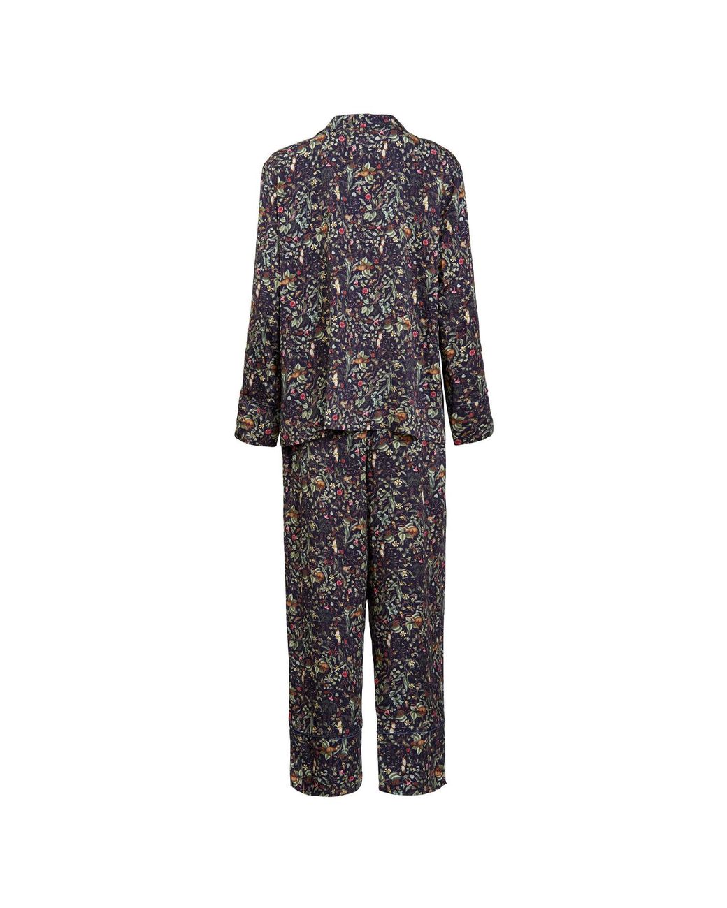 Fable England Gray Viscose Wolf Garden Print Pyjama Set