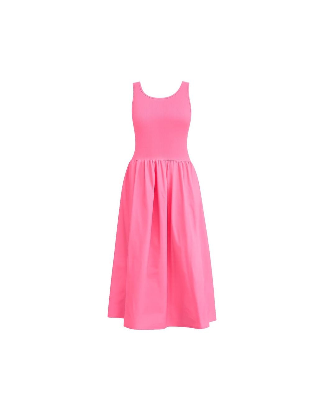 Tantra Spain Sl Pink Fitted Maxi Strap Dress With A Line Skirt And Pockets
