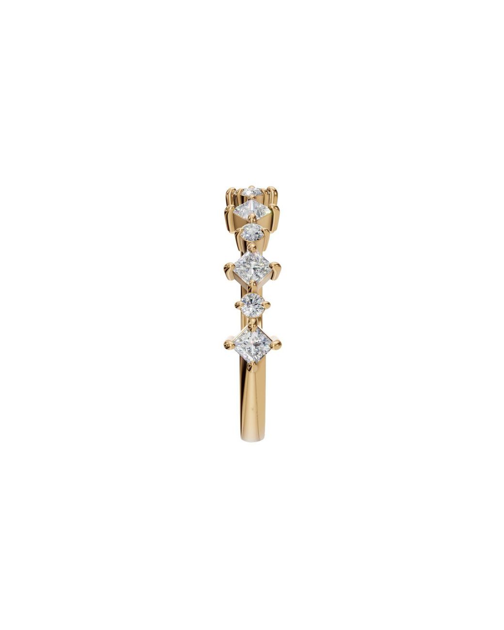 Aya Fine Jewelry Metallic Nova Princess & Round Lab Grown Diamond Stacking Band Ring
