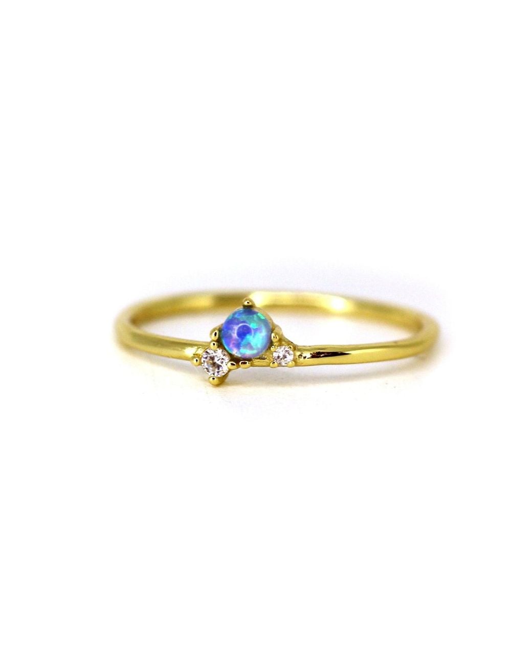 VicStoneNYC Fine Jewelry Metallic Natural Opal And Diamond Ring