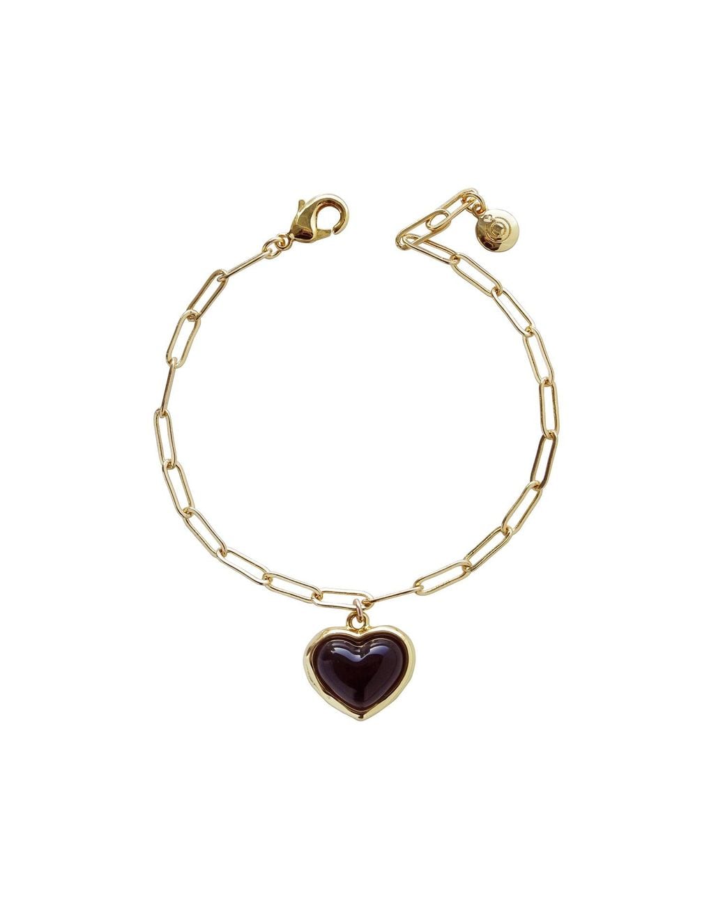 POPORCELAIN Metallic Porcelain Heart Charm Bracelet