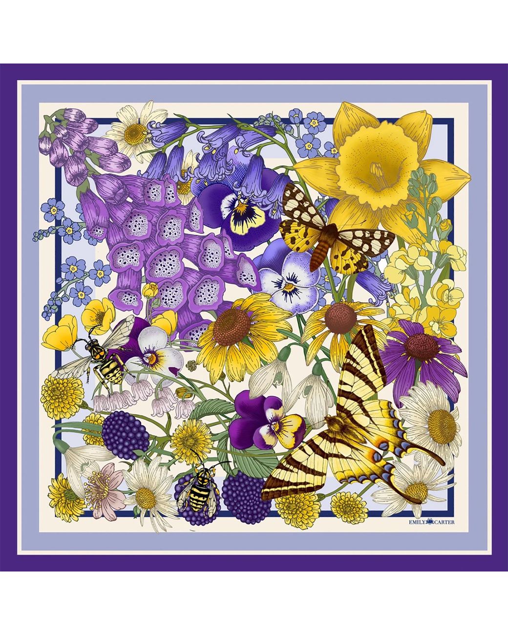 Emily Carter Purple The Wild Flower Scarf