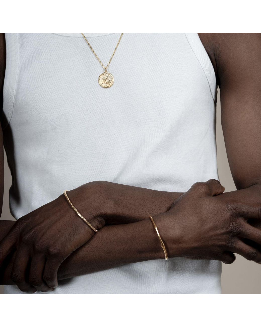 Dower & Hall Metallic Waterfall Bangle for men
