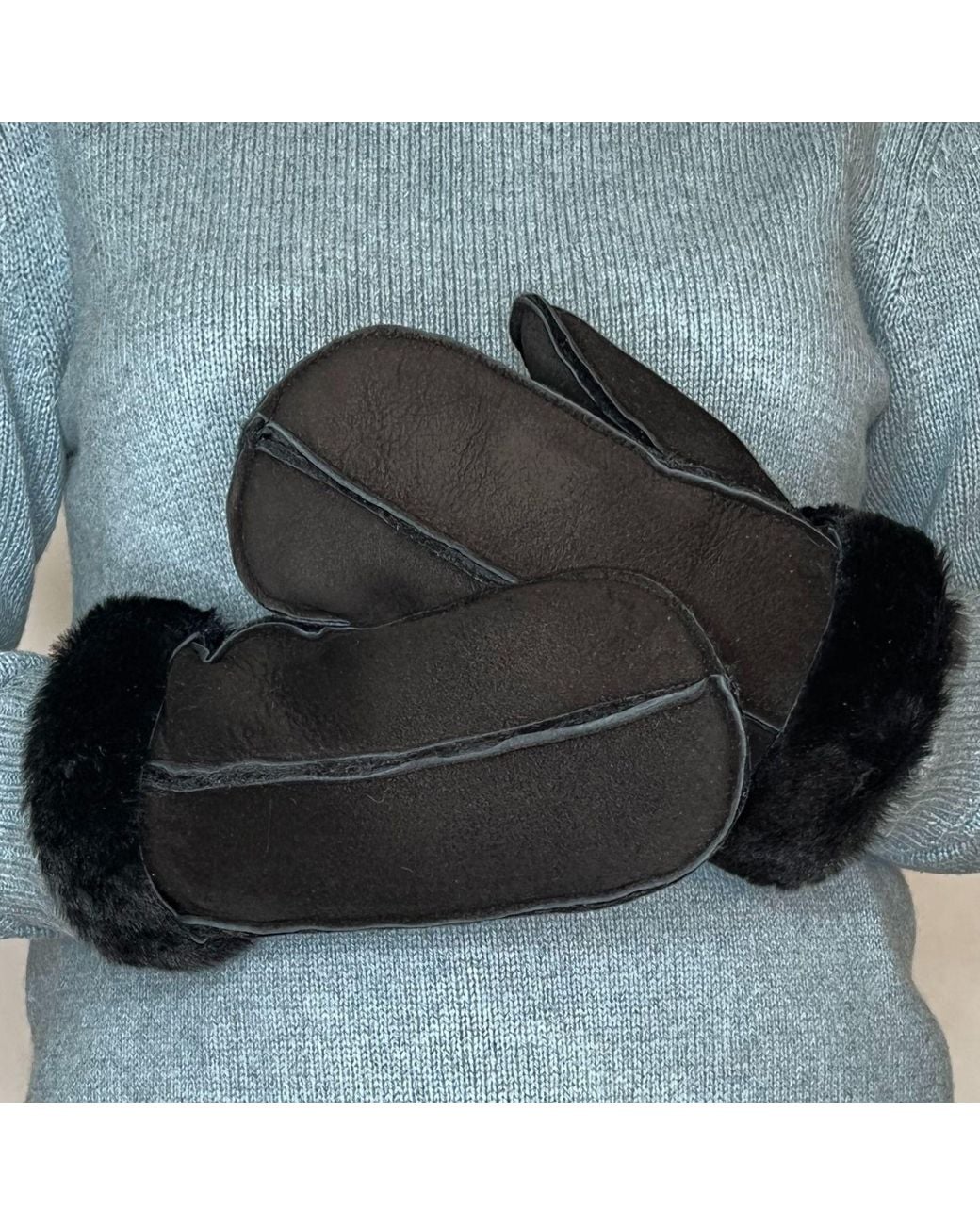 Owen Barry Black Sheepskin Split Mitten