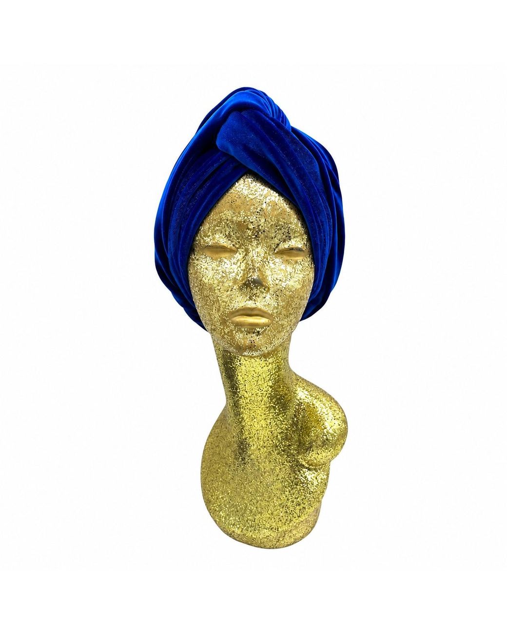 Julia Clancey Blue Classic Madam Electric Velour Turban