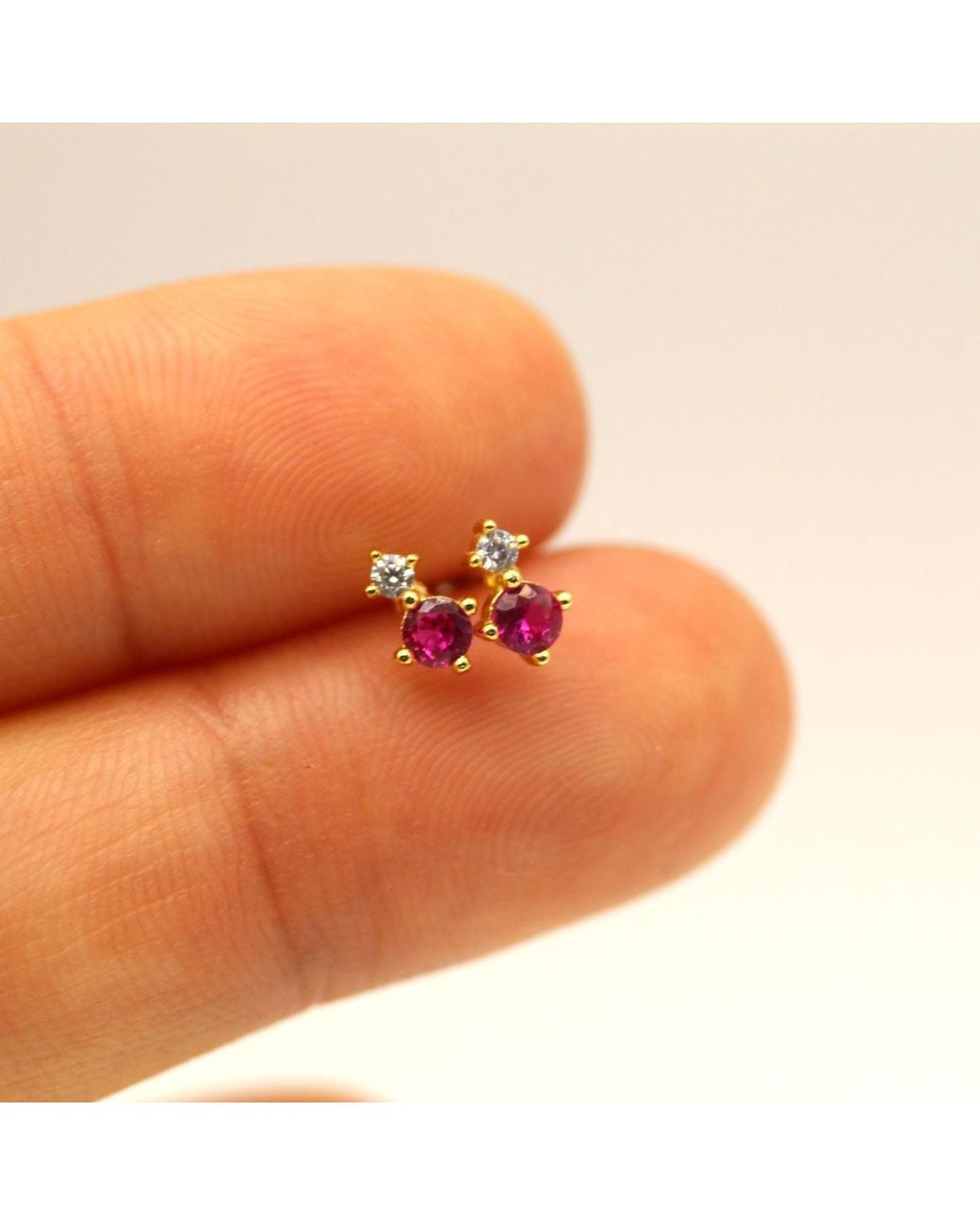 VicStoneNYC Fine Jewelry Pink Natural Diamond And Ruby Earrings