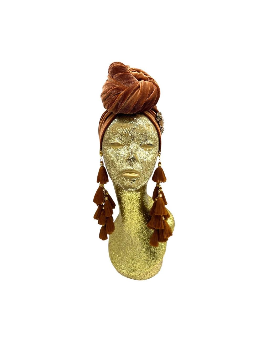Julia Clancey Brown Golden Poodle Cocoa Chacha Velour Turban