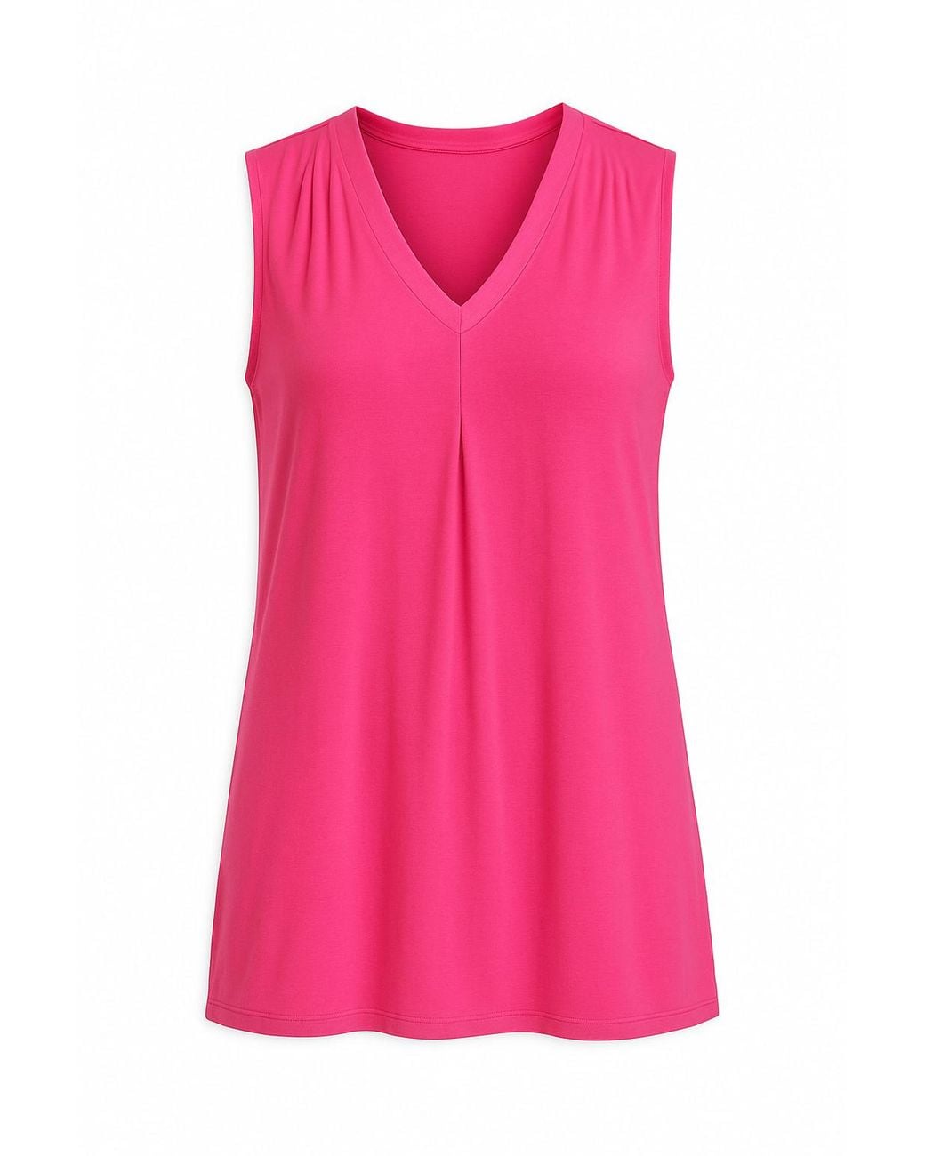 Conquista Pink Sleeveless Pleat Detail Tunic