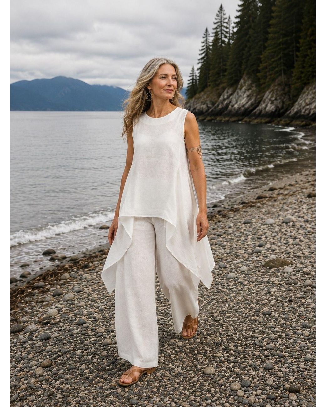 Lumina Eligma White The Breeze Ensemble Blouse
