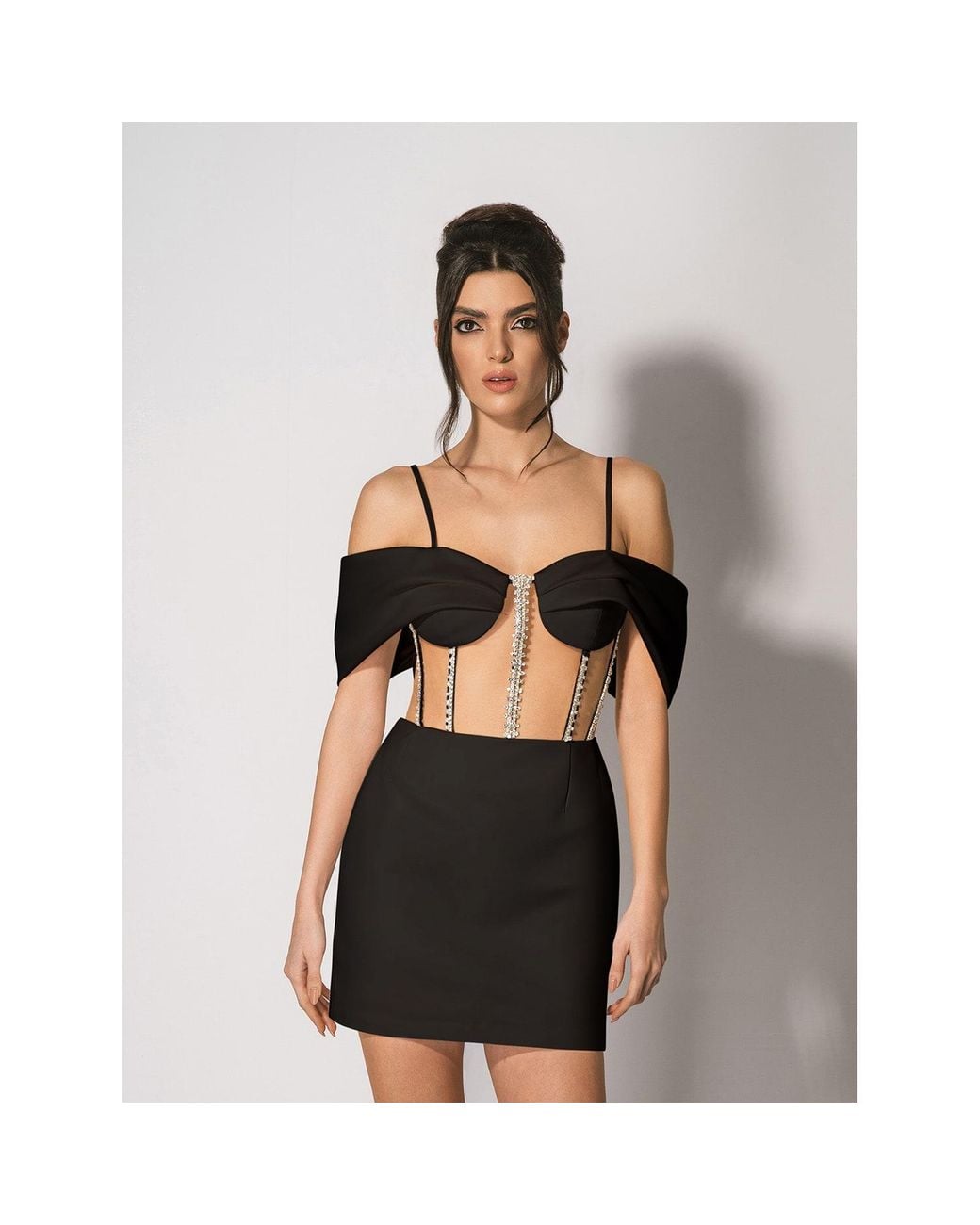Tia Dorraine Black Belle Of The Ball Crystal-embellished Mini Dress