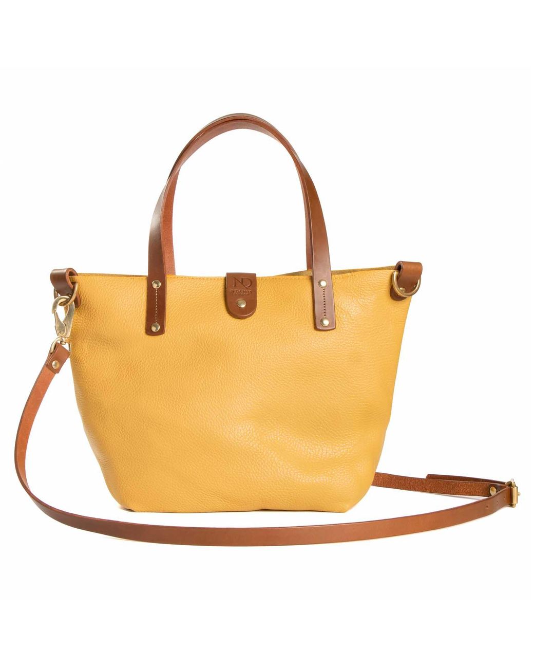 N'damus London Yellow Adanna Leather Tote Bag