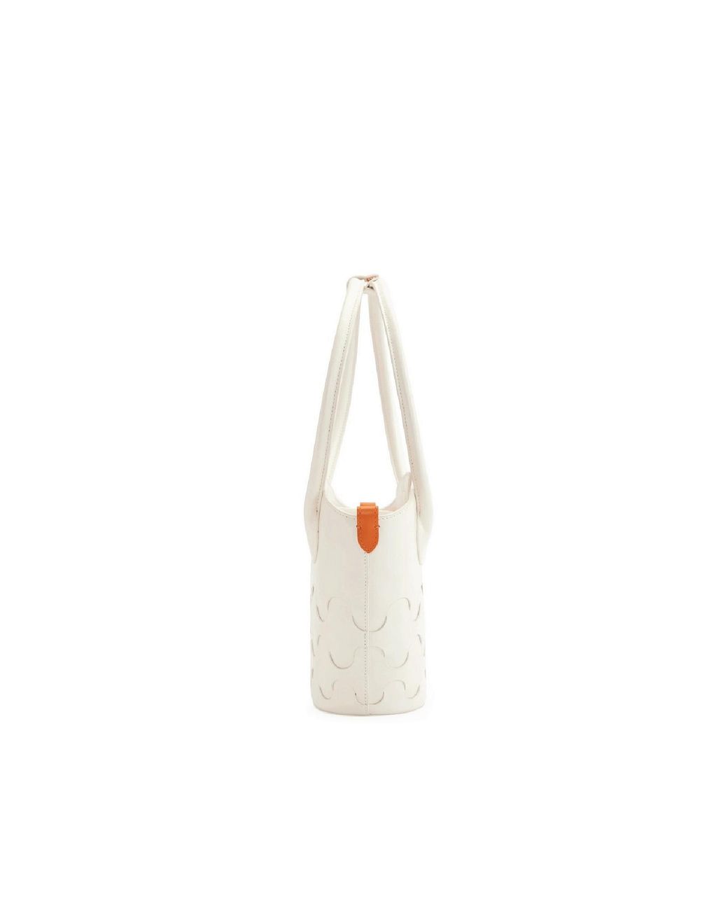 Orange Cube White Small Quilted Impressions Wavy Tote Bag