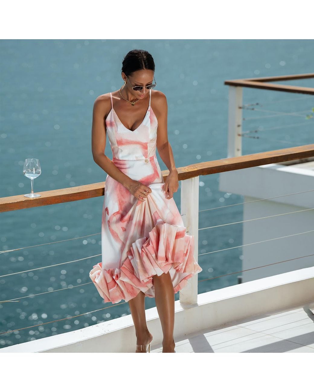 Ak Royalty Resortwear Pink Florence Dress Peach Cloud