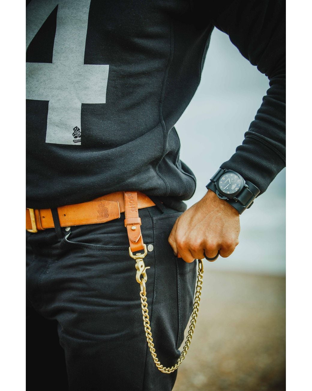 &SONS Trading Co Brown Neutrals &Sons Tan Leather Belt for men