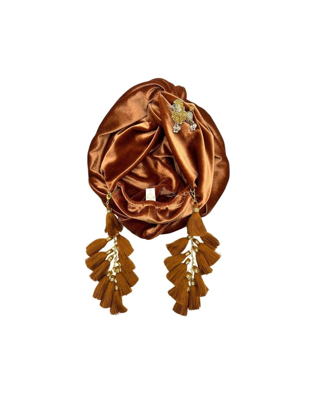 Julia Clancey Brown Golden Poodle Cocoa Chacha Velour Turban