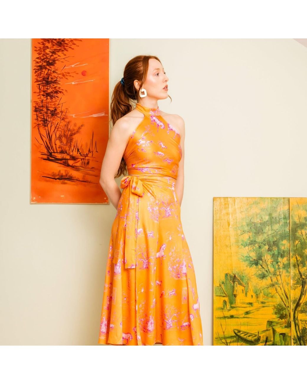 L’orangerie D’isabella Orange Lune Top Toile De Jouy