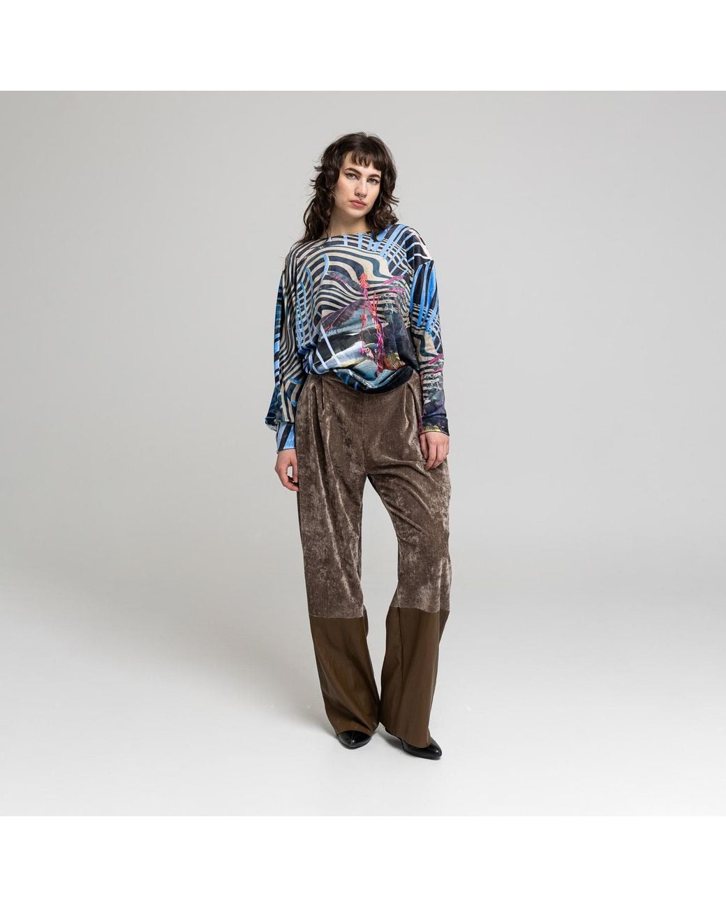 ARTISTA Blue Lumina Velvet Top