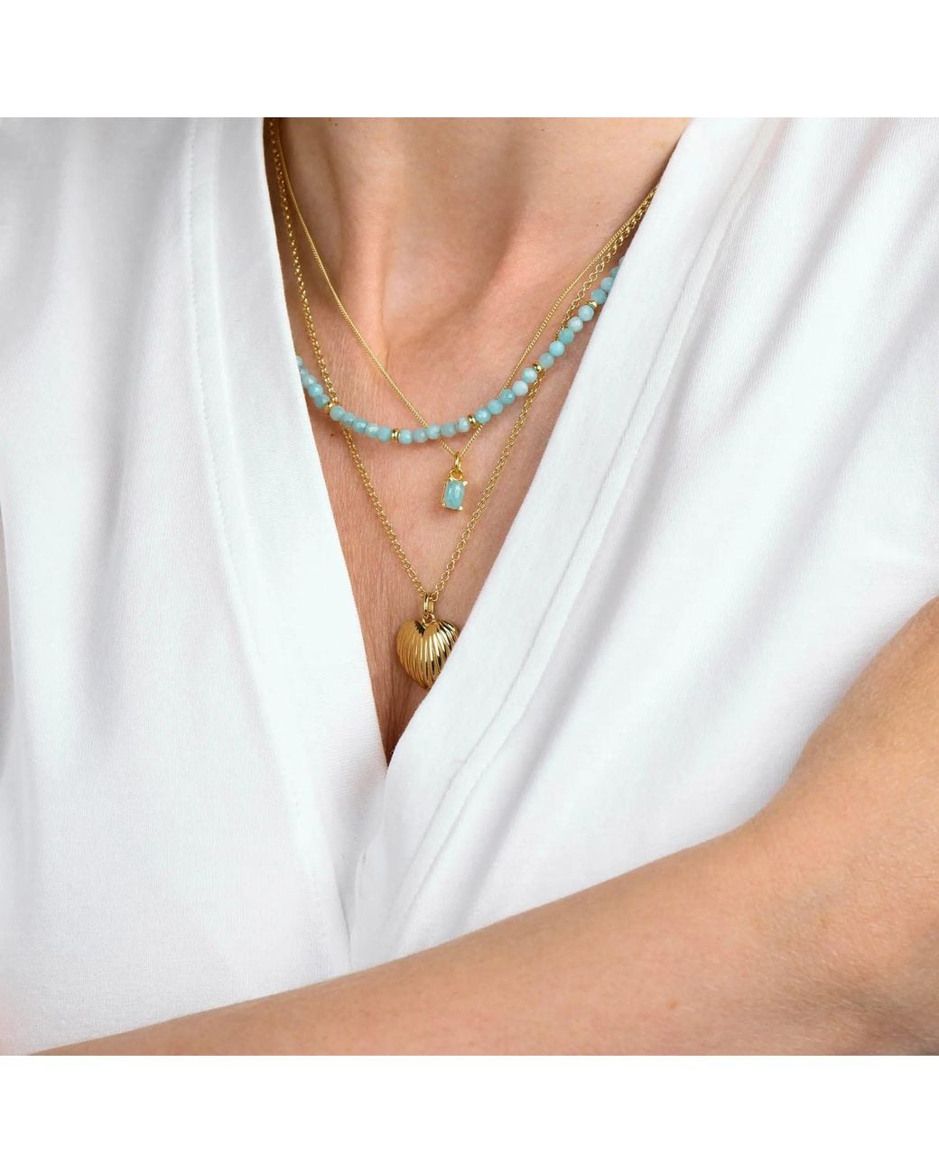 Nellou Jewellery Metallic Amazonite Octavia Necklace