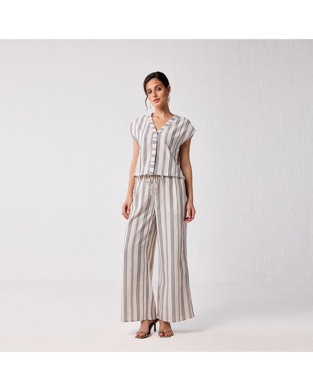 REISTOR Brown Wide-Leg Drawstring Pants