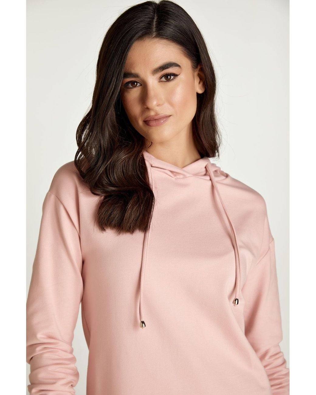 Conquista Pink Hooded Mini Dress