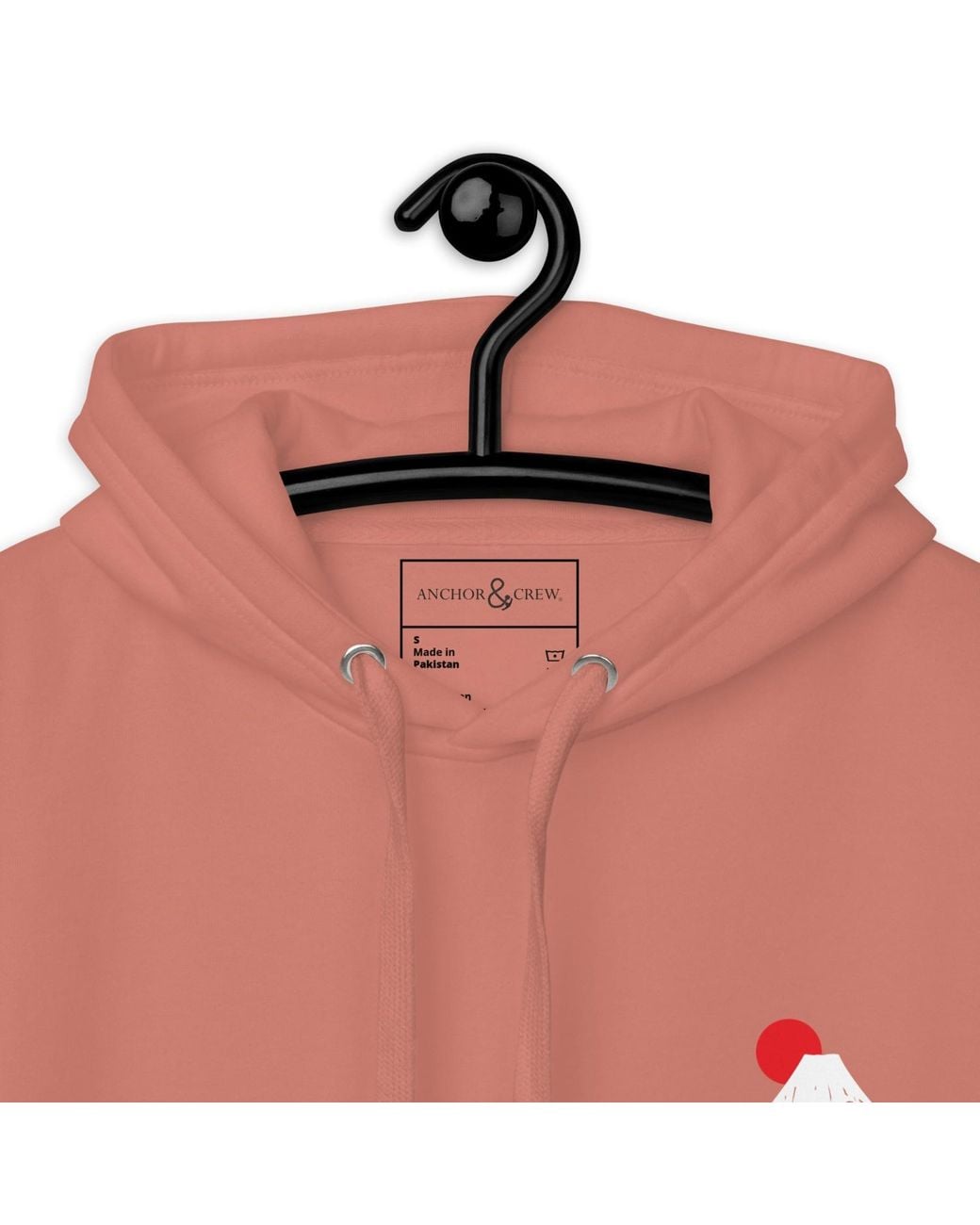 Anchor and Crew Pink Cocktail Mount Fuji Landmark Cotton Blend Hoodie