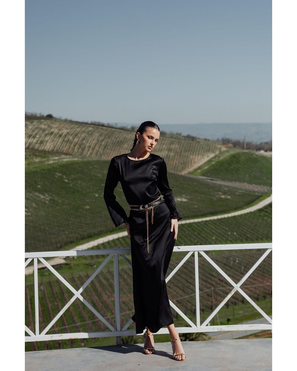 Rave on Trend Black Slip Long Sleeve Dress