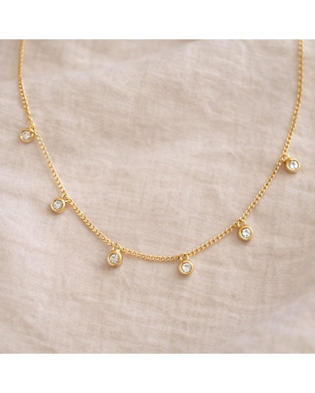 Lily Flo Jewellery Metallic Diamond Dangle Necklace