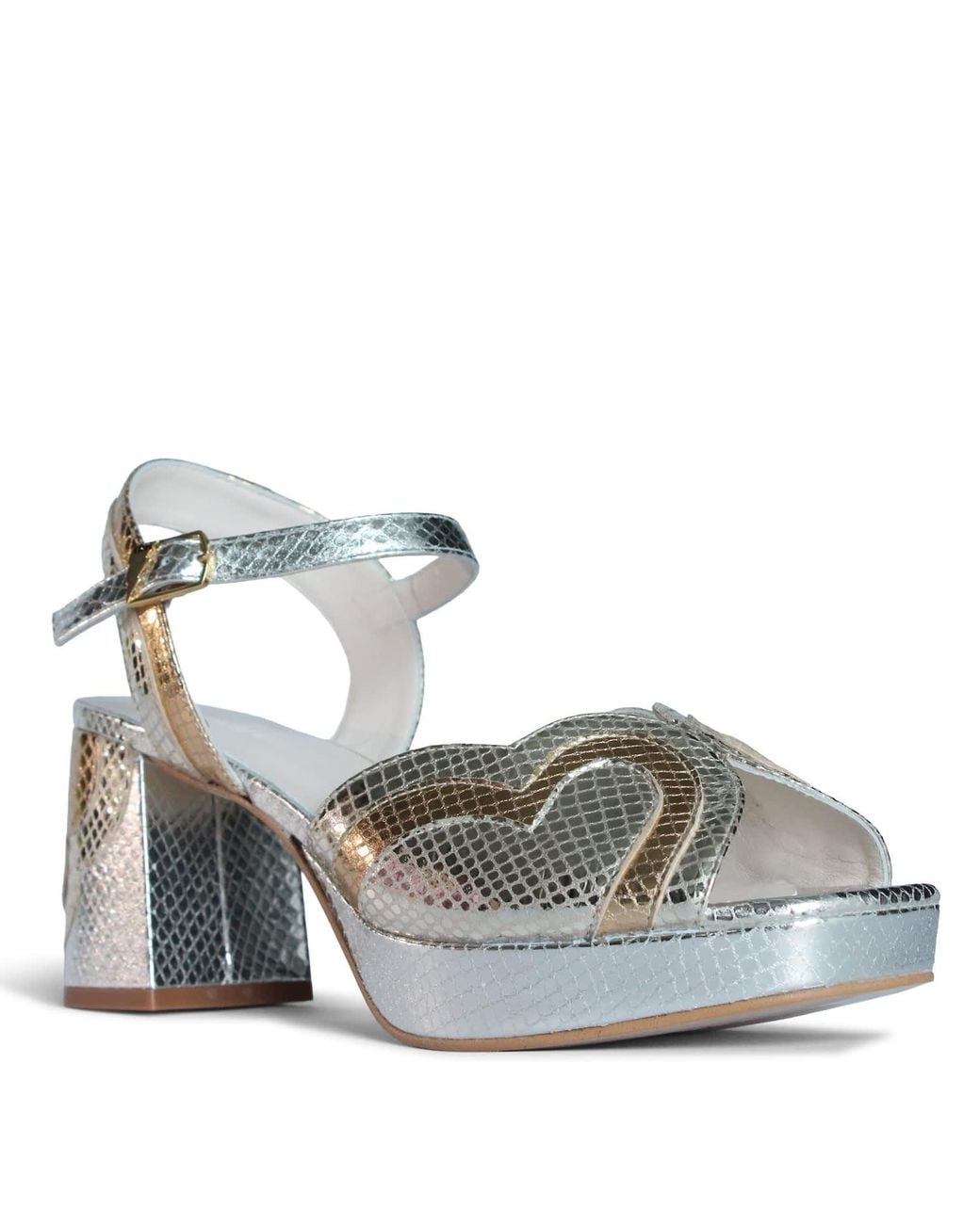 Terry De Havilland Metallic Esme Platform Block Heels