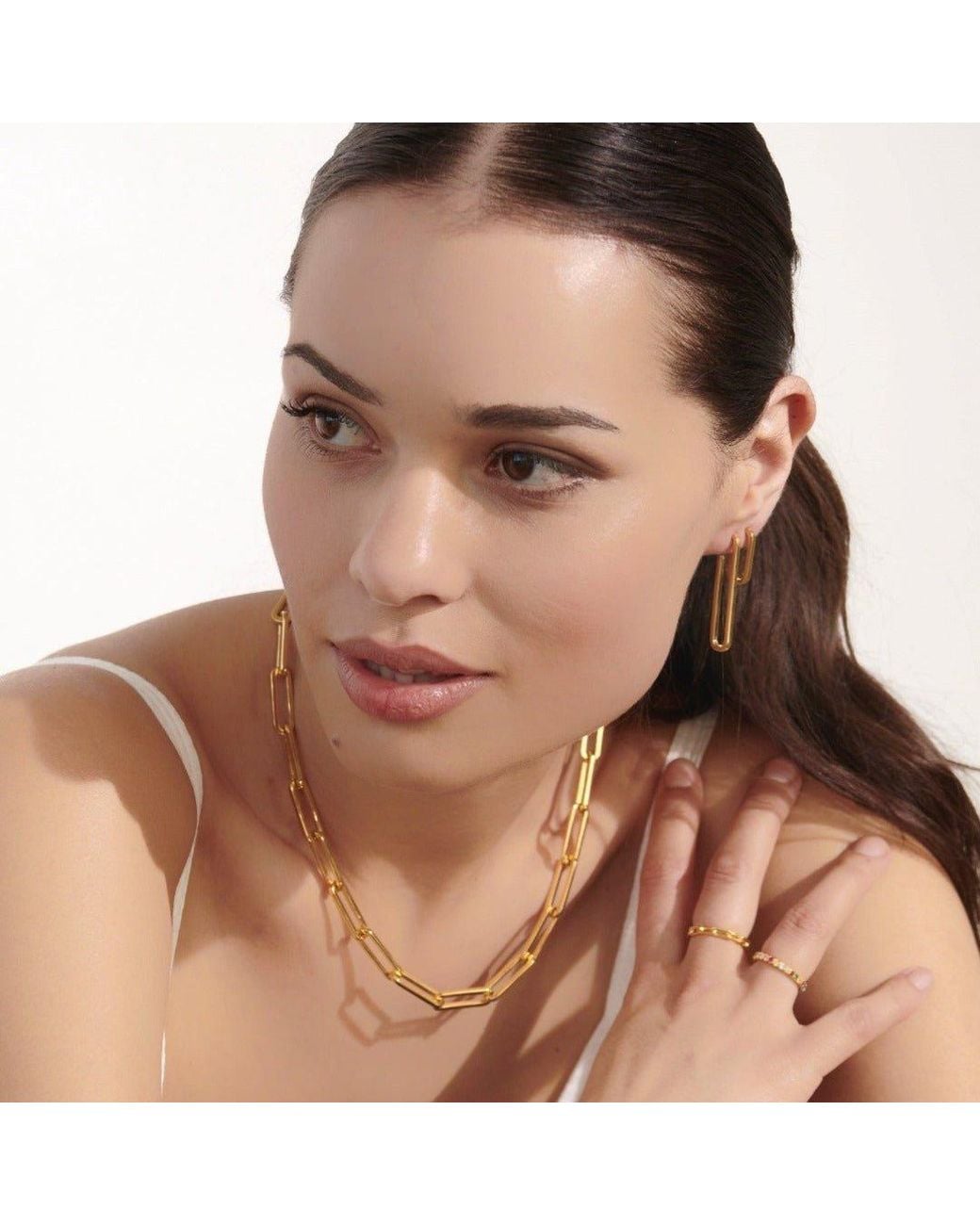 With Love Darling White Mia Long Link Earrings