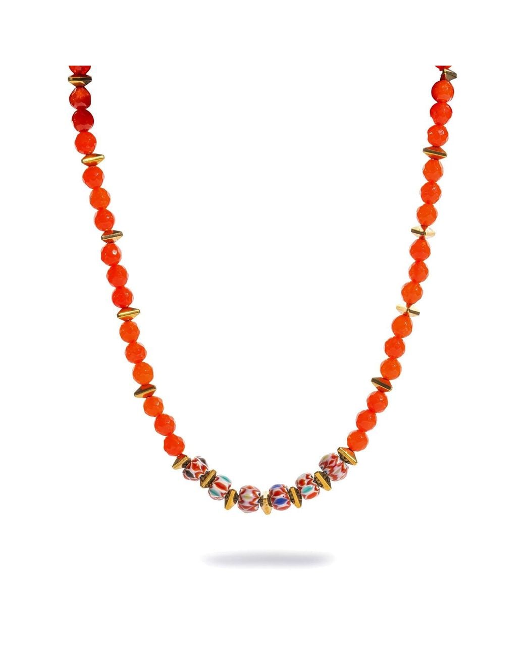 Ebru Jewelry Red Carnelian Fire Energy Beaded Choker