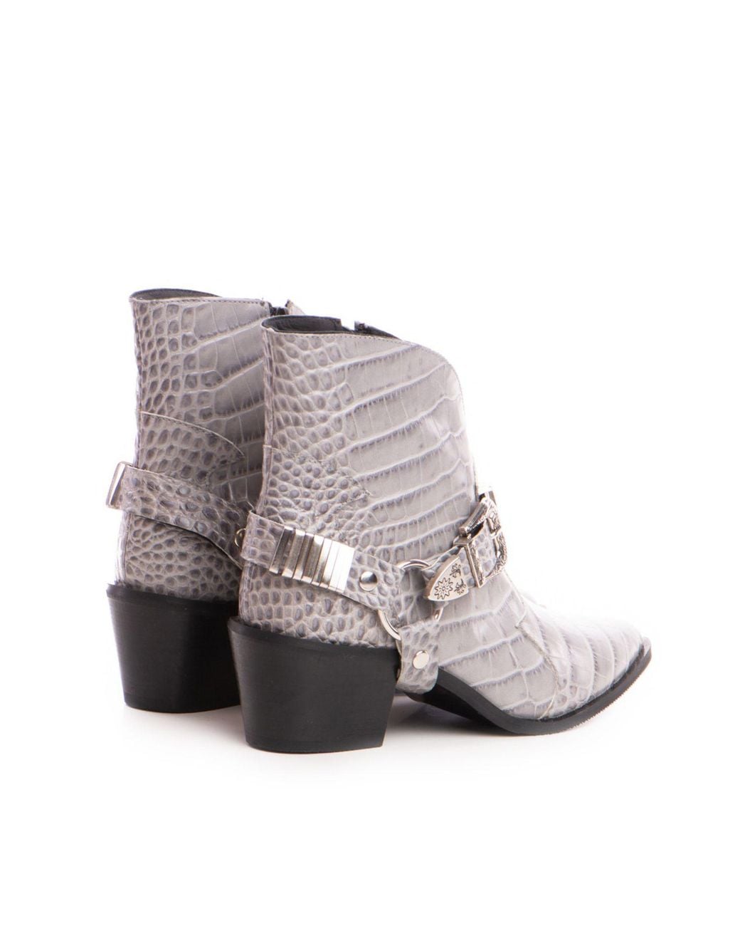 The 5Th Element Gray Bronx Western Boots – Croco Leather