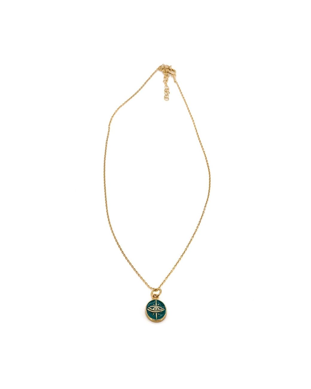 Ebru Jewelry Metallic Enamel Evil Eye Minimalist Protective Necklace