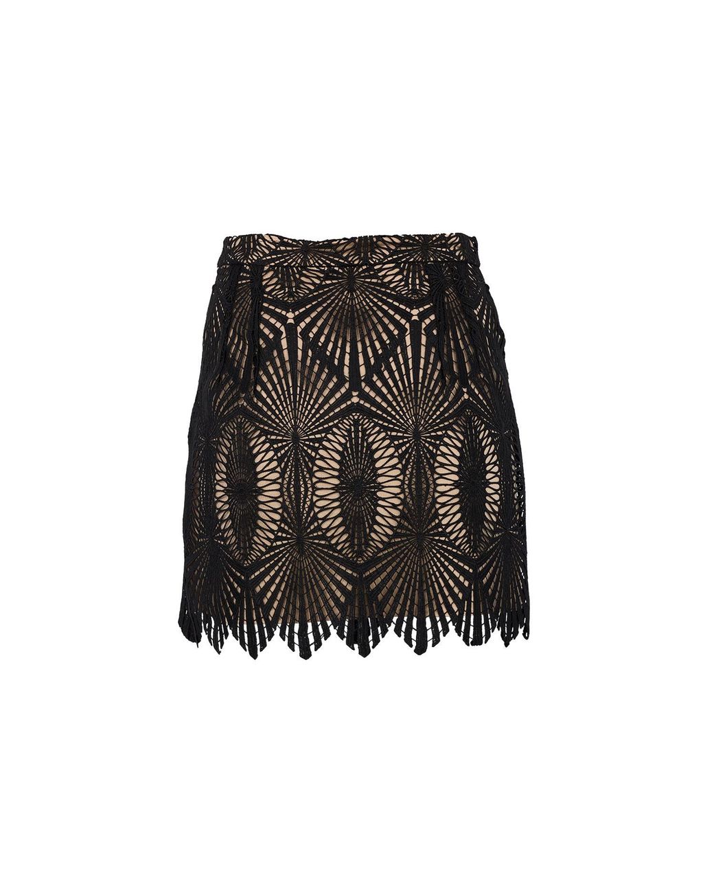 Zetaye Black Maxine Deco Lace Mini Skirt