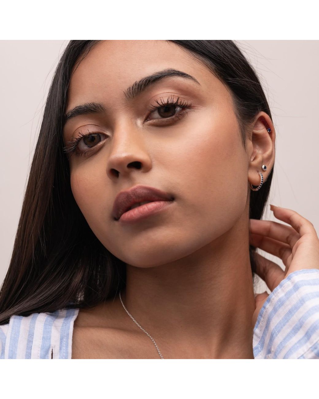 Dower & Hall Metallic Large Sapphire Lumiere Hoops