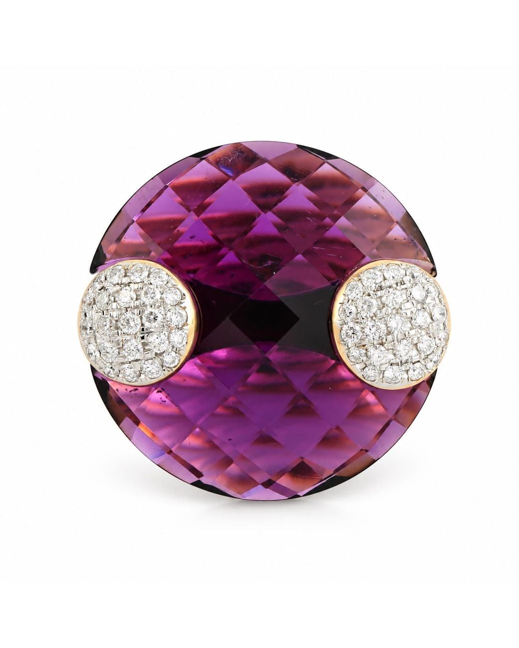 Artisan Purple 18K Amethyst & Diamond Statement Ring